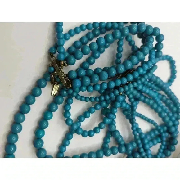 Baublebar Teal Blue Multi Strand Acrylic Bead Necklace - Picture 5 of 5